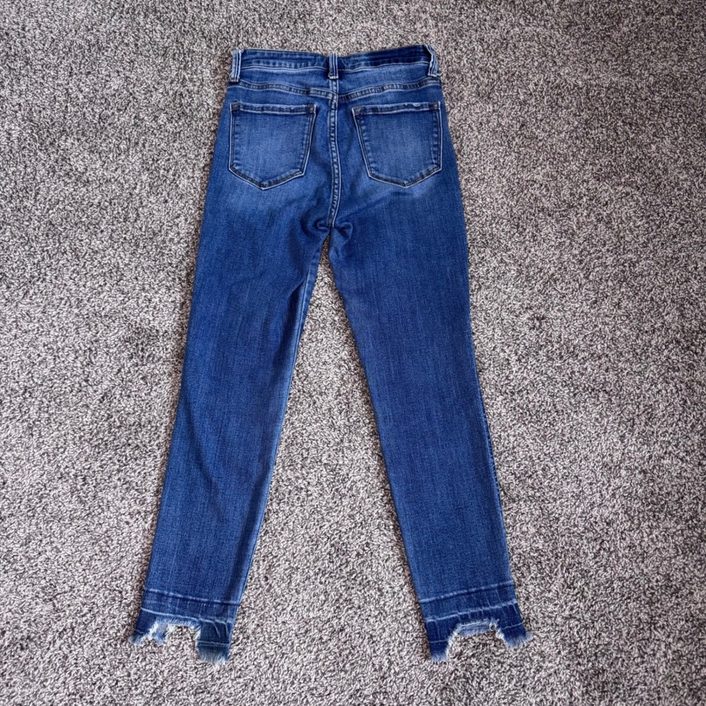 Vervet High Rise Skinny Ankle Jeans Women's 26 Denim Fray Raw Hem Distressed - Picture 2 of 9